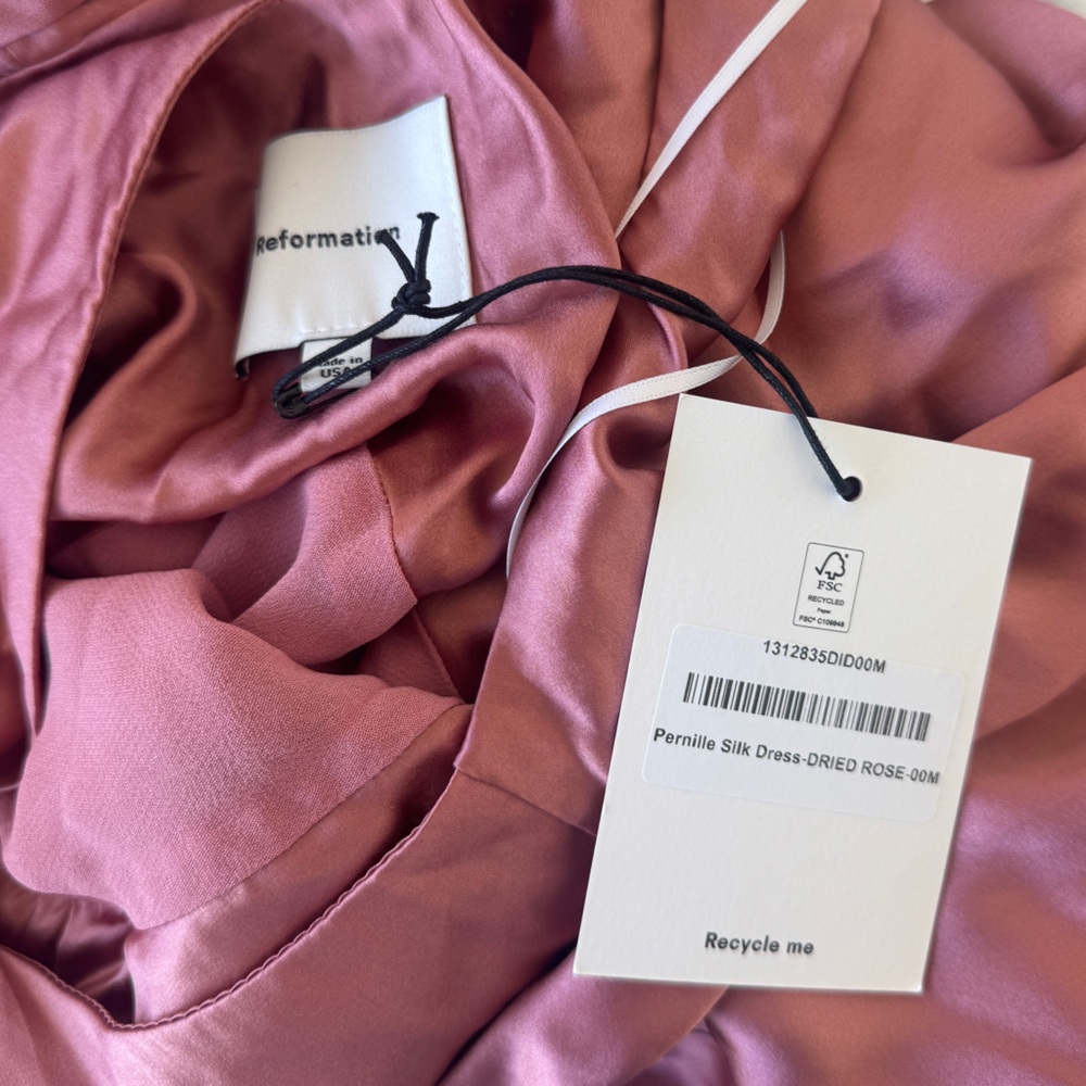 NWT Reformation Pernille Dress - Dried Rose Sizes M - Picture 7 of 8